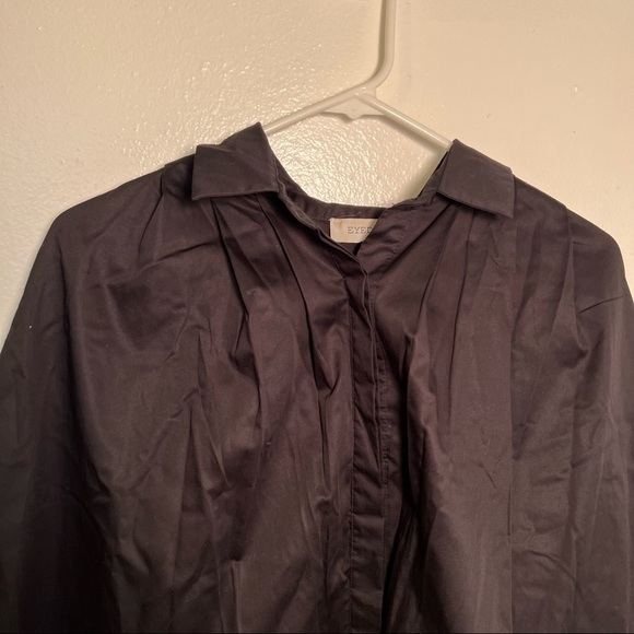 Eyedoll Button Down Swing Blouse Black Sparkle Mesh Hem - Picture 3 of 11